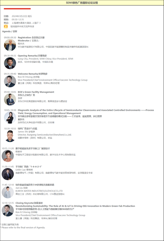 億天凈化受邀參加SEMI綠色廠(chǎng)務(wù)國(guó)際論壇